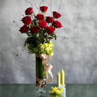 Valentines - 12 Roses Standing Tall - beverlyhillsflorist