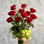 Valentines - 12 Roses Standing Tall - beverlyhillsflorist