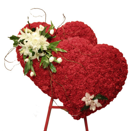 Funeral Double Heart - beverlyhillsflorist
