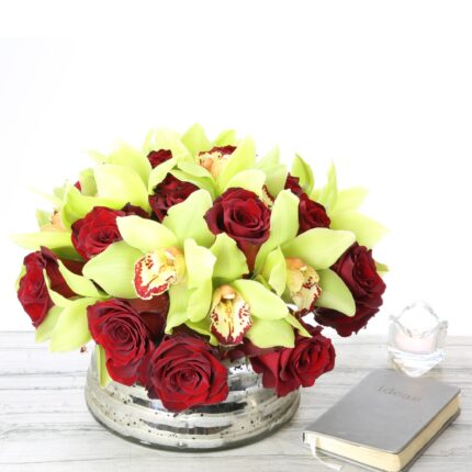 Orchid and Rose Duet - beverlyhillsflorist