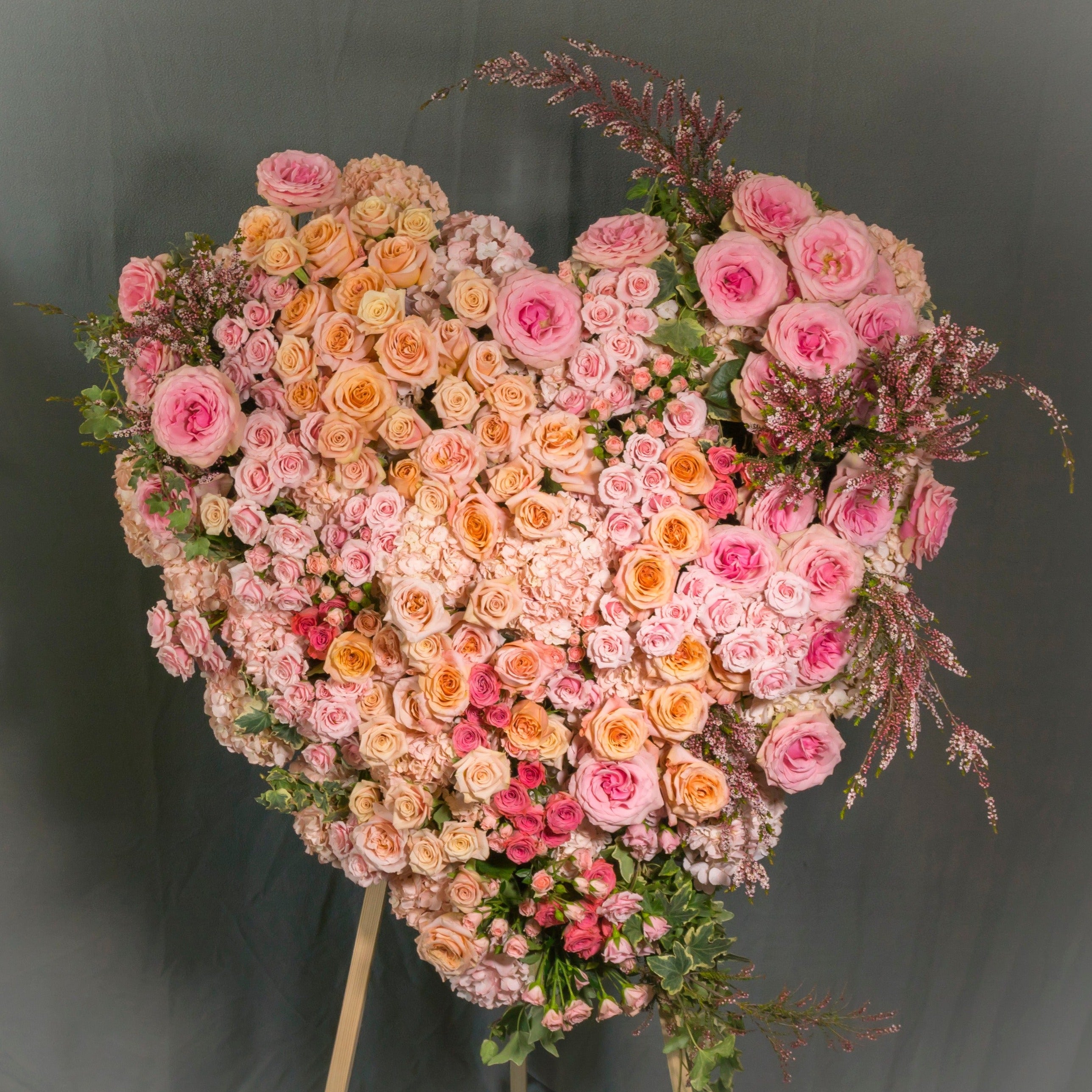 20210909-_DSC7561 Pastel Heart Wreath - beverlyhillsflorist