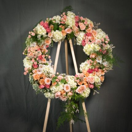 Pastel Funeral Wreath - beverlyhillsflorist