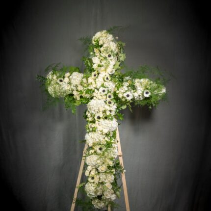 White Cross Wreath - beverlyhillsflorist