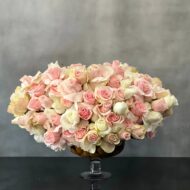 Designed to be the ultimate expression of your affection our team at Beverly Hills Florist can arrange our Passion in Pink for same day delivery. In our floral piece we have over 100 stems of Light Pink and white South American Roses are exquisitely arranged in a container. This is sure to leave an impression that's impossible to forget! A notion of sincerity making it wonderful for love and romance, thinking of you, congratulations, welcomes and more !