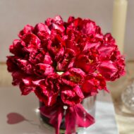 Ribbons And Tulips - beverlyhillsflorist