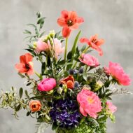 French Tulips  Orange tulips and Peonies