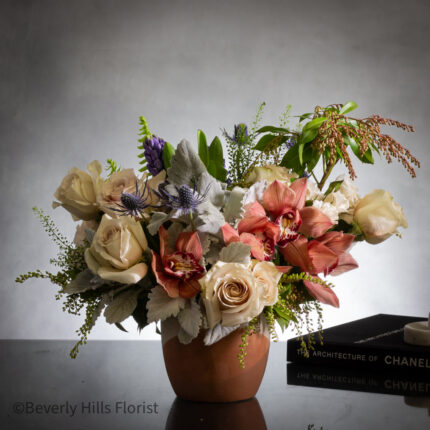 125 - $10,000 - Designer's Choice - Gray Veil, Scarlet Petals - beverlyhillsflorist