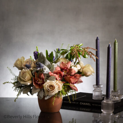 125 - $10,000 - Designer's Choice - Gray Veil, Scarlet Petals - beverlyhillsflorist