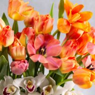 Spring Bliss: Tulip and Orchid Bouquet - beverlyhillsflorist
