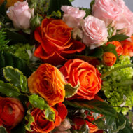 Sunset Serenade Pink Spray Roses in Ceramic Basket Arrangement
Elegant Pink Roses Arrangement in Basket for Same-Day Delivery Beverly Hills
Charming Orange and Pink Flower Arrangement for Los Angeles Delivery