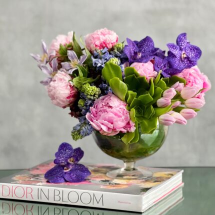 Peonies and Vanda Bowl - beverlyhillsflorist