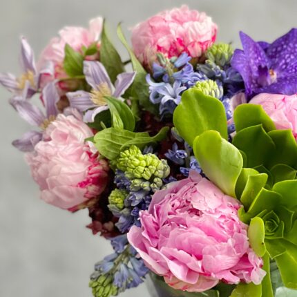 Peonies and Vanda Bowl - beverlyhillsflorist