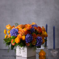 The Tale of Orange Roses and Blue Hydrangeas Arrangement
Luxury Orange Garden Roses and Blue Hydrangeas in White Vase
Sunburst Floral Arrangement for Same-Day Delivery Beverly Hills
Vibrant Orange and Blue Floral Arrangement Los Angeles Delivery