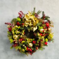 Luxurious Red and Gold Wreath - beverlyhillsflorist