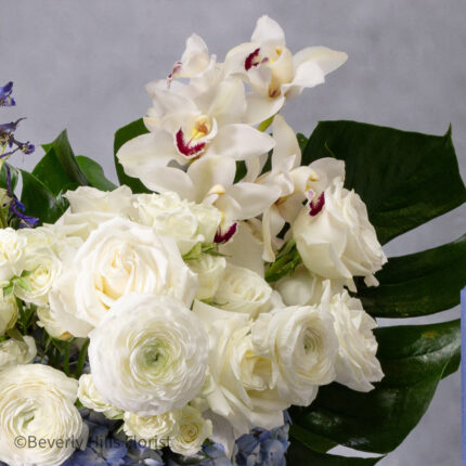 Heavenly Harmony: Blue and White Blossoms - beverlyhillsflorist