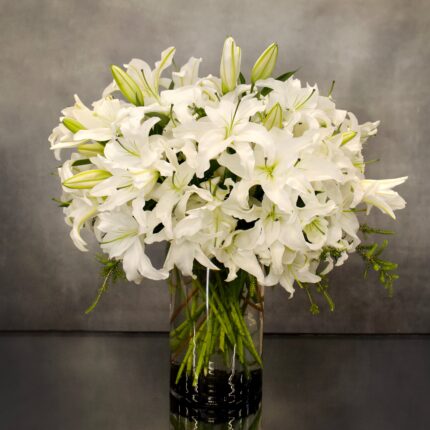 White Casablanca In A Vase - beverlyhillsflorist