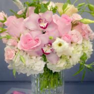 Pink Delight Floral Arrangement in Pedestal Crystal Vase
Blush Seasonal Flowers in Crystal Vase for Same-Day Delivery
Elegant Pink and Light Floral Arrangement Beverly Hills Delivery
Luxury Blush Flowers in Crystal Vase for Los Angeles Delivery