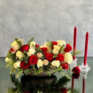 Red and White Holiday Centerpiece - beverlyhillsflorist