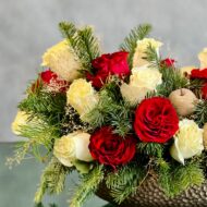 Red and White Holiday Centerpiece - beverlyhillsflorist
