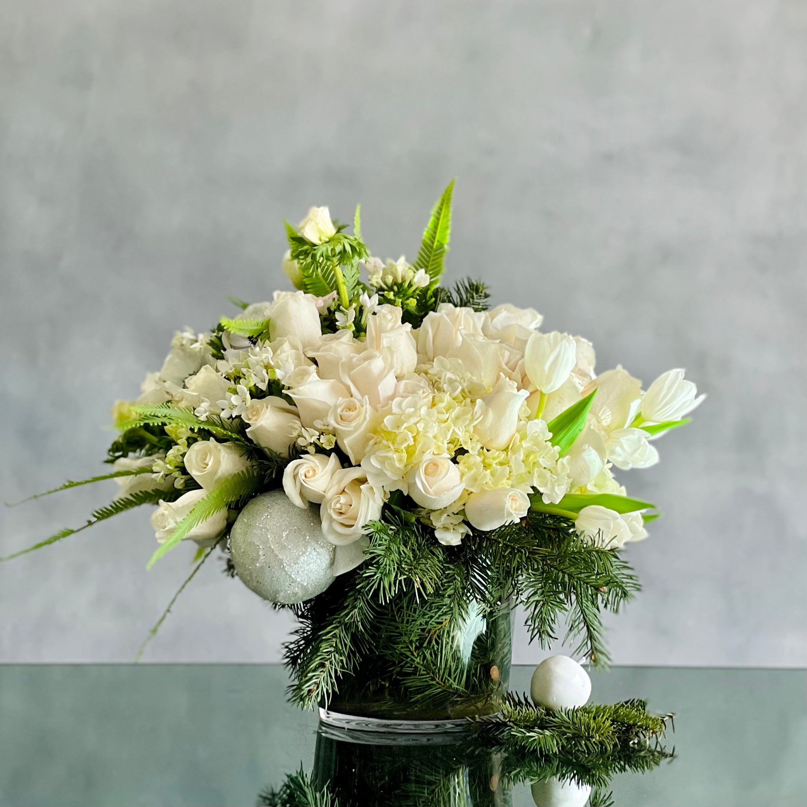 white_rose_white_anemone_christmas_1 White Christmas Wishes - beverlyhillsflorist